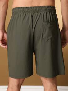 Men's Quick Dry Ice Silk Gym Shorts - xanh quân đội - Xem 3