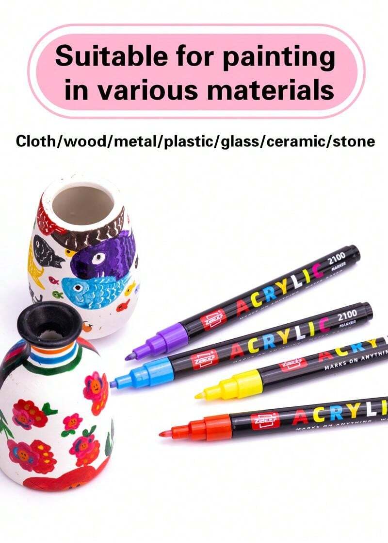 Set de 36/60/84 colores de rotuladores de cabeza dura de tinta acrílica