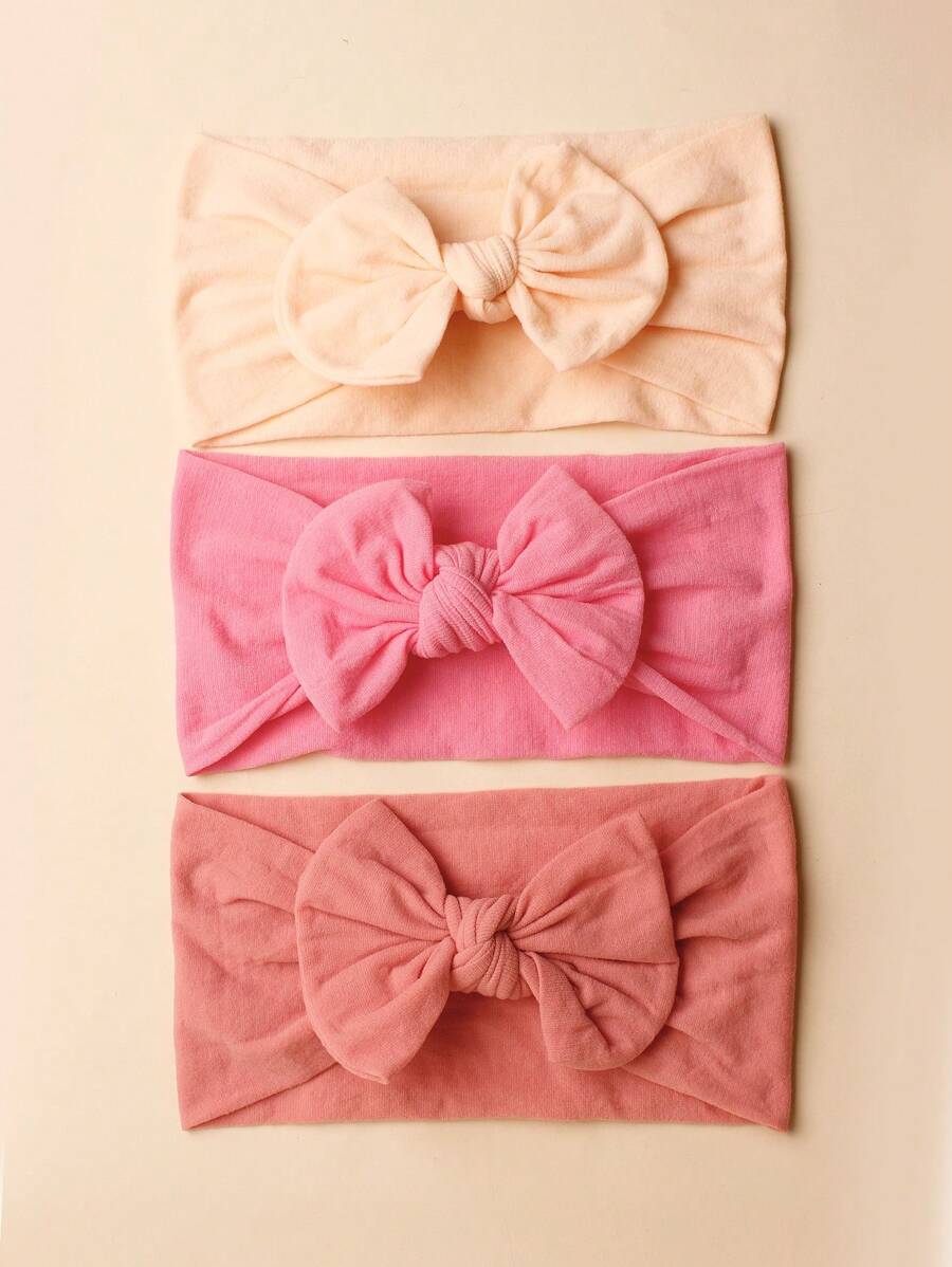 3入組嬰兒蝴蝶結裝飾髮帶 - 彩色 - 查看 1