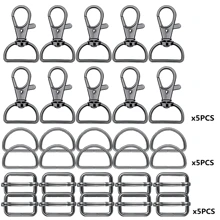 15/30/45/60/90pcs Swivel Lobster Clasp With D-Ring And Sliding Clasp Kit, Lanyard Springs Hook Key Chains, Useful For Key Rings, Wallets, Hardware, Sewing Craft Projects - Keychain - View 12