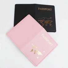 2pcs Couple's Travel Holder Faux Leather Passport Wallet Passport Cover For Honeymoon For Halloween Mini Wallet Card Wallet Passport Holder For Women Wallet Purse Wallet - Multicolor - View 7