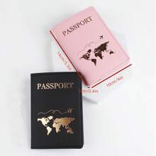 2pcs Couple's Travel Holder Faux Leather Passport Wallet Passport Cover For Honeymoon For Halloween Mini Wallet Card Wallet Passport Holder For Women Wallet Purse Wallet - Multicolor - View 6
