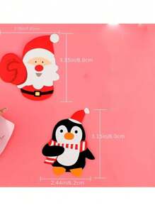 10 件圣诞棒棒糖纸卡，卡通圣诞老人、企鹅、雪人糖果礼品袋包装，新年派对装饰，圣诞派对装饰卡片，万圣节，万圣节装饰 - 彩色 - 查看 3