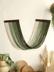 1 pieza Tapiz de estilo bohemio tejido a mano - Hilo degradado en beige - Decoración de pared grande para sala de estar, dormitorio, decoración del hogar moderna de estilo bohemio - Multicolor - Ver 2