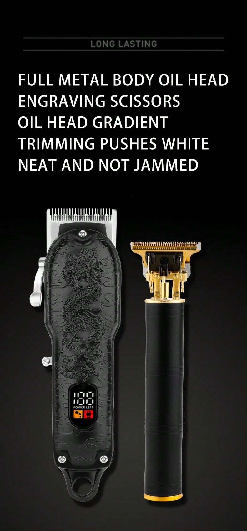 LQT Cordless Electric Hair Clipper With Display Trimmer, Lithium
