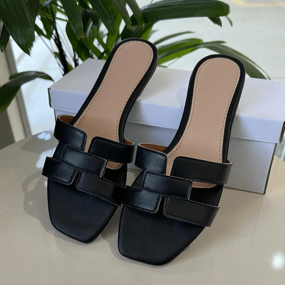 Women's Casual Flat Summer Sandals - 黑色 - 查看 1