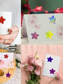 500pcs/Roll 2.5cm Star-Shaped Stickers Self-Adhesive Decorative Sticker Roll - Red - View 7