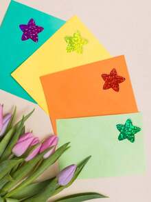 500pcs/Roll 2.5cm Star-Shaped Stickers Self-Adhesive Decorative Sticker Roll - Red - View 8