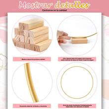 Aro Floral Metálico, 8 Piezas 30 cm de Aro Floral de Metal DIY con 10 Soportes para Decoración de Cumpleaños, Decoración de Dormitorio, Día de San Valentín, Decoración de Boda - Dorado - Ver 2