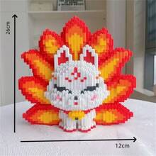 3000+片粒子七色九尾狐积木玩具 - 狐狸拼图装饰家居装饰高难度手工DIY拼图礼物 - 万圣节礼物 - 感恩节礼物 - 圣诞节礼物 DIY装饰，家居装饰