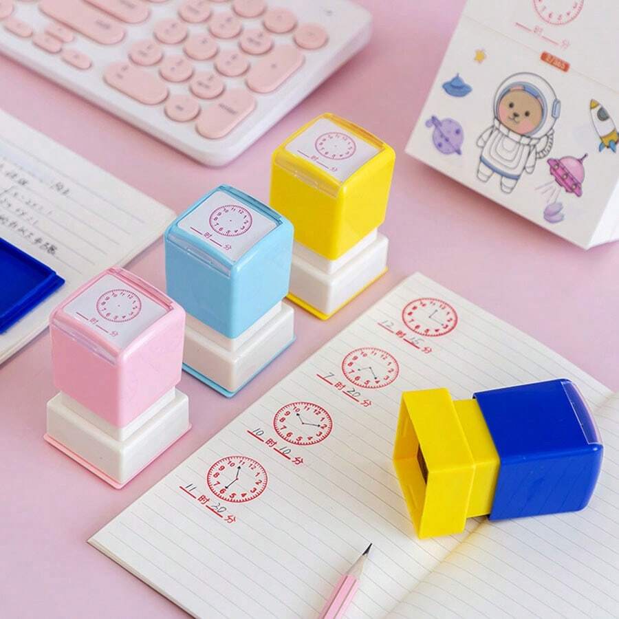 New Clock Stamp Set For Kids, Clock Face And Hour Hand Teaching Stamp For Elementary Students And Teachers