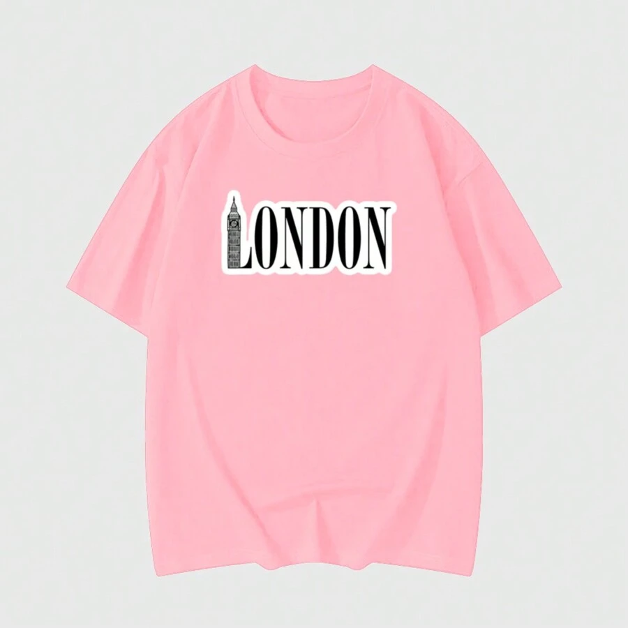 T-Shirt T-Shirt "London Logo Big Bang" - 淺粉色 - 查看 1