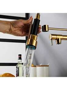 Gourmet Single Lever Gold Kitchen Tap 50 Cm Gold Color - 彩色 - 查看 3