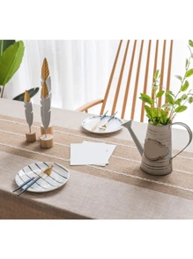 1 Pc Rectangular Tablecloth 140x220 Cm Cotton/Linen Dining Table Decoration - Khaki - View 4