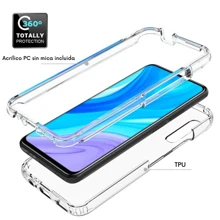 Funda para teléfono compatible con Huawei Y6 Y7 Y9 P30, Xiaom Note 10/10S 11/11S 12 Note 13 Pro 5G 360° 2 en 1 Bicolor Protector Difuminado Transparente Uso Rudo - Blanco y Negro - Ver 3