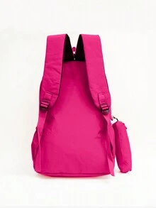 WATERPROOF MULTI-LAYER SCHOOL BACKPACK WITH PLAIN KIPLIN CASE W5011 - Màu Hồng Tươi - Xem 2