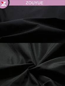 1 pieza Impermeable, ligero, abrigo de lluvia para mujer con capucha, chaqueta de senderismo - Negro - Ver 8