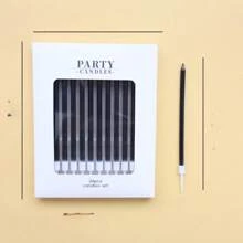 19/24/48 قطعة (1 مجموعة من 24 قطعة) شمع طويل معدني أخضر شمع عيد الميلاد مع حامل شمع الكعك لحفلة الزفاف وعيد الميلاد ديكور