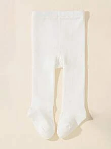 1/2 Pairs Girls Solid Color Pantyhose Classic All-Match Soft & Comfortable Sports Tights, Suitable For Daily Wear Or Festival Gift - White - View 15