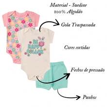 Lumari Kids 3-Piece Baby Clothing Kit Bodysuit And Shorts, Boy And Girl 100% Cotton Suedine, Wholesale Newborn Layette, S M L And GG - 查看 2