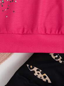 2 piezas Conjunto de top gráfico y pantalones con estampado de leopardo para niñas bebés - Multicolor - Ver 6