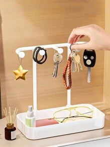 Entryway Key Holder Organizer, Home Decor, Vanity Tray, Jewelry & Perfume Display Stand - Multicolor - View 3