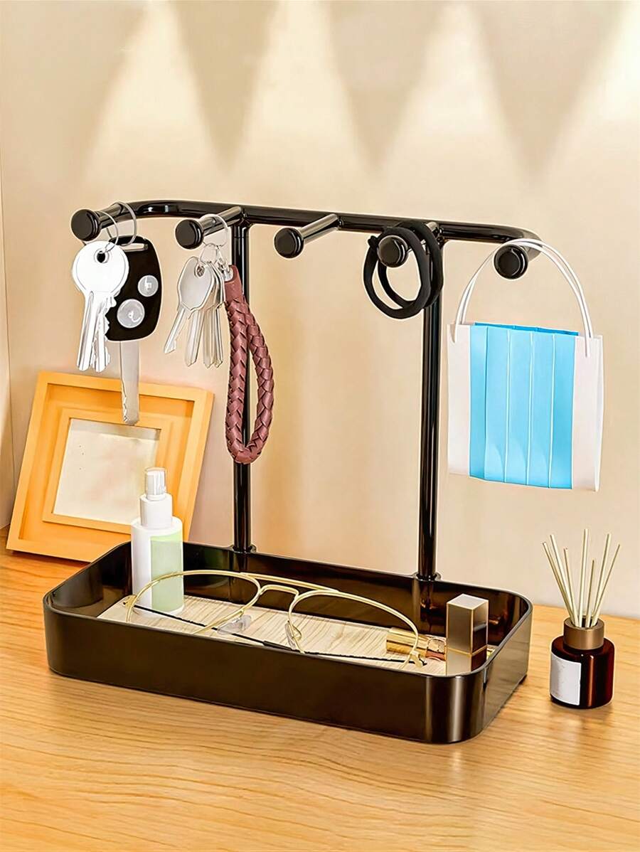 Entryway Key Holder Organizer, Home Decor, Vanity Tray, Jewelry & Perfume Display Stand - Multicolor - View 1
