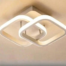 24 厘米/9.4 英寸直径 220V 小方形 LED 吸顶灯，金色/黑色/白色现代 LED 吸顶灯适用于走廊、卧室、厨房、客厅、书房，3000K 暖光/6500K 冷白光 - 吸頂燈1 - 查看 10