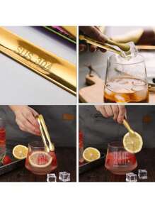 Ice Tongs Kit Multifunctional For Bar Cold Drinks Snacks - 金色 - 查看 1