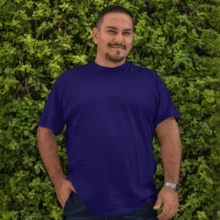 Men's Plus Size Basic Plain Premium Cotton T-Shirt - 藏蓝色 - 查看 4