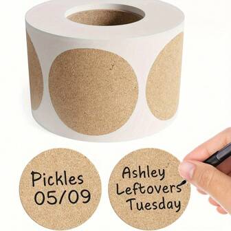 Kraft Paper Round Self-Adhesive Label Paper Item Classification Name Stickers Personalized Labels Back To School