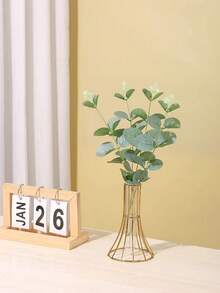 1 chiếc bình hoa ống thẳng trong suốt chân đế sắt vàng, trang trí hoa nhân tạo thủy canh phòng khách sáng tạo, thích hợp cho tiệc cưới ngày lễ, trang trí nhà cửa - Vàng - Xem 8