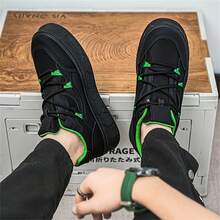 Men's New Breathable Casual Running Shoes Lightweight Mesh Sneakers, Spring Summer - Black - View 6