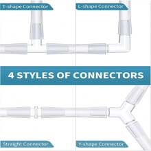 10 件水族箱气泵配件 - 包含气管、水族箱标准 3/16 英寸软管、控制阀、气石、水族箱气石、水族箱气管连接器塑料直列阀、Y、L、T 型连接器、止回阀、吸盘、水族箱 2 通 4 通气流分支控制阀、水族箱分流阀（适用于鱼缸、水培、池塘、海鲜） - 彩色 - 查看 3