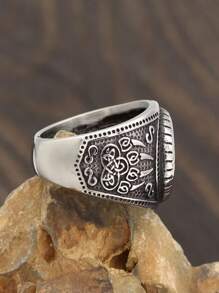 男式复古维京熊爪符文图案铜戒指，朋克风格珠宝，万圣节礼物 - 維京熊爪戒指 - 查看 2