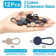12 botones de expansión para extender el cuello de los jeans, botón de expansión instantánea sin costuras para la cintura de los pantalones, cinturón de expansión de cintura de pantalones para hombres y mujeres