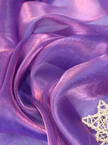 1 件透明欧根纱面料，发光薄纱面料，适用于 DIY 裙子、围巾、花卉包装、新娘时尚工艺品装饰 - 彩色 - 查看 26