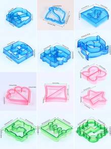 1pc  Sandwich Mold, Sandwich Cutter, Cute Color, Creative Shape Sandwich Shell Cutter, Suitable For DIY Lunch Box Cookies, Dinosaur, Dolphin, Butterfly Shapes, Etc - Multicolor - View 2