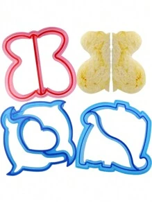 1pc  Sandwich Mold, Sandwich Cutter, Cute Color, Creative Shape Sandwich Shell Cutter, Suitable For DIY Lunch Box Cookies, Dinosaur, Dolphin, Butterfly Shapes, Etc - Multicolor - View 7