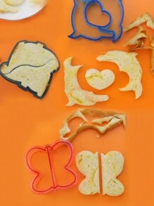 1pc  Sandwich Mold, Sandwich Cutter, Cute Color, Creative Shape Sandwich Shell Cutter, Suitable For DIY Lunch Box Cookies, Dinosaur, Dolphin, Butterfly Shapes, Etc - Multicolor - View 9