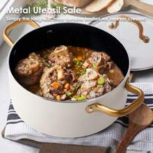 Caannasweis 15 Pieces Ceramic Pots And Pans Set Nonstick Cookware Set With Dutch Oven, Frying Pan - 黑與白 - 查看 4