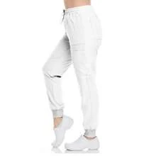 Pantalón de pijama jogger con 6 bolsillos y costura delantera para dama - Blanco - Ver 2
