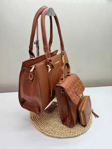 KIT Of Women's Crossbody Shoulder And Handbags Including A Mini Wallet And Adjustable And Detachable Straps - Lạc đà - Xem 2
