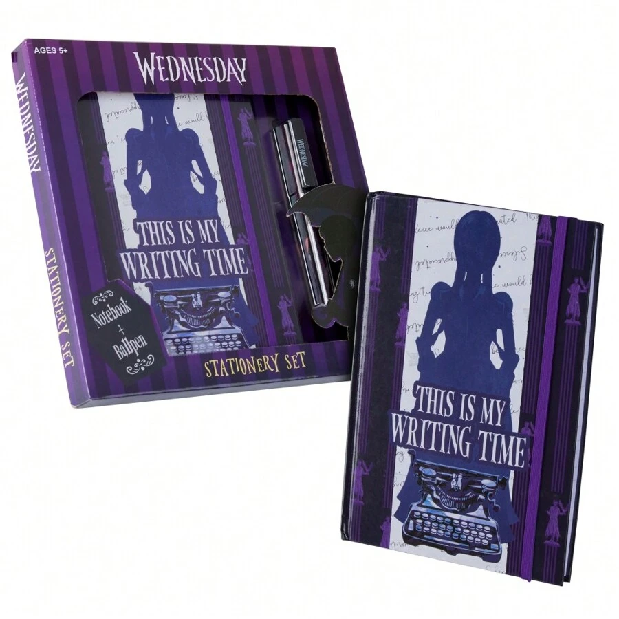 Wednesday Stationery Set A5 Notebook Black Ballpoint Pen , Back To School Gifts - Multicolor - View 1