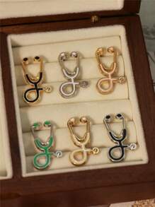 Yuan Shuo 6pcs Doctor & Nurse Stethoscope Brooch Pins Set, Anti-Embarrassment Clothing Accessories - Multicolor - View 5