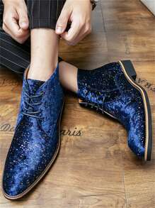 Fashion High-Top Casual Boots For Men, Suitable For Party, Wedding, Holiday - Blue - View 3
