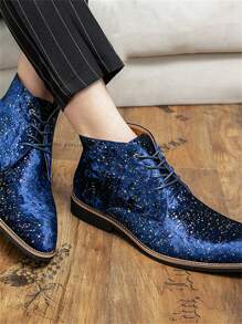 Fashion High-Top Casual Boots For Men, Suitable For Party, Wedding, Holiday - Blue - View 5