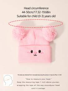 3 件/1 件婴儿男孩无檐小便帽，婴儿新生儿幼儿儿童针织帽，适合小女孩，带双绒球配饰冬季保暖帽 - 彩色 - 查看 3