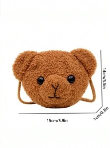 1 New Mini Leisure Multifunctional Bear Shaped Zipper Closure Crossbody Bag For Boy And Girl, Suitable For Daily Outings To School, Outdoor Sports, Dates, Birthdays, Holidays, Summers, Vacations, Beaches, Travel, Picnics - Crossbody Bags - View 3