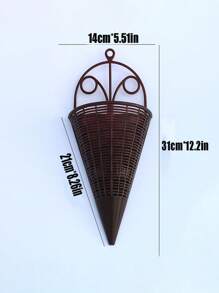 1 pieza Cesta colgante de flores artificiales en forma de abanico, macetero de pared de ratán triangular, canasta colgante de decoración interior para arreglo floral